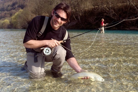 Marble trout of the famous river Soca in Slovenia