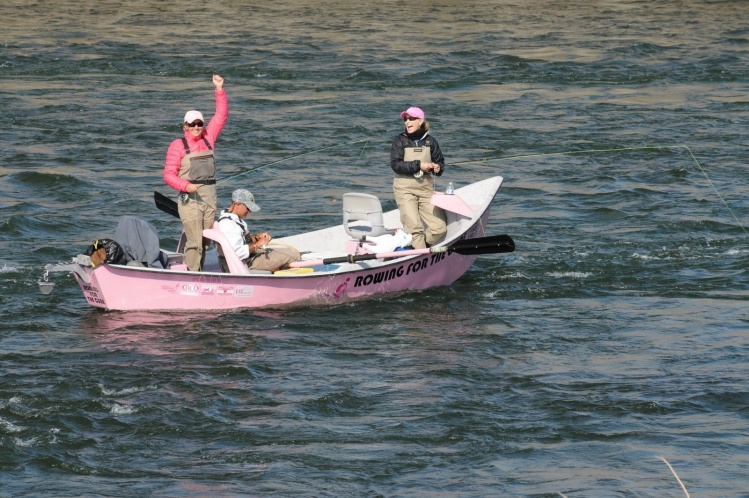 Rowing for a Cure on the Yellowstone River in the first annual TwoFly fishing fundraiser for the Museum of the Rockies (September 2011) with Guide Greg Bricker of Freestone Fly Fishing Outfitters (<a href="http://www.freest">http://www.freest</a>