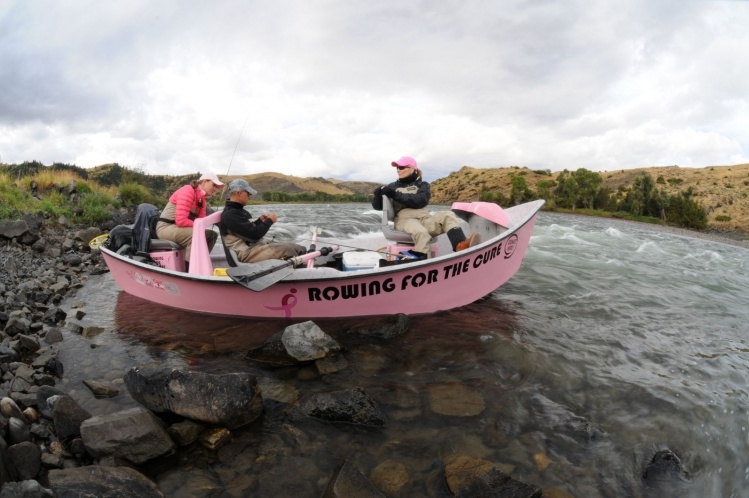 Team strategy session for the first annual Museum of the Rockies TwoFly fishing fundraiser on the Yellowstone River (September 2011)