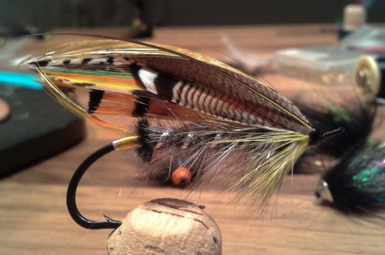 Some classic salmon fly practice. Fly is called Lemon &amp; Grey.