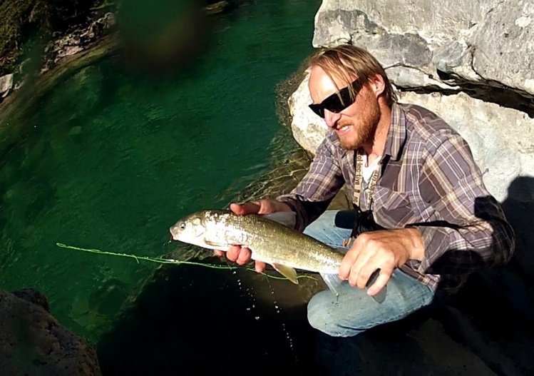 Saw this white holding in this crystal clear pool. put a red nymph on and had him in two casts. im not that crazy about fishing for Rocky Mountain white fish but it was fun and quite a large fish for the river.