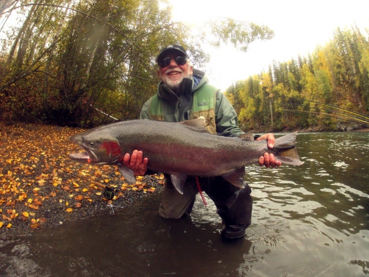 i Ran into this guy on the river. Burt Woolf, had just landed this fish when we drifted by. he was single handing and nimphing eggs. he asked us to measure it for him because it was the biggest fish he ever caught and felt it was the biggest he would ever