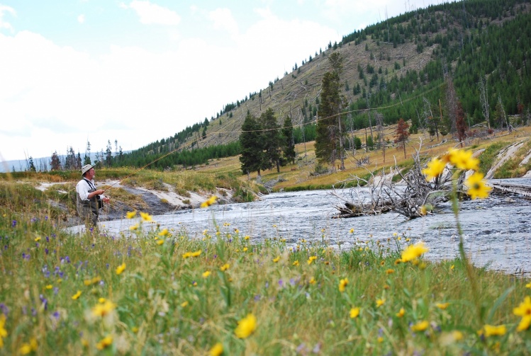 Fishing the Beautiful Firehole River with my cousin Dan