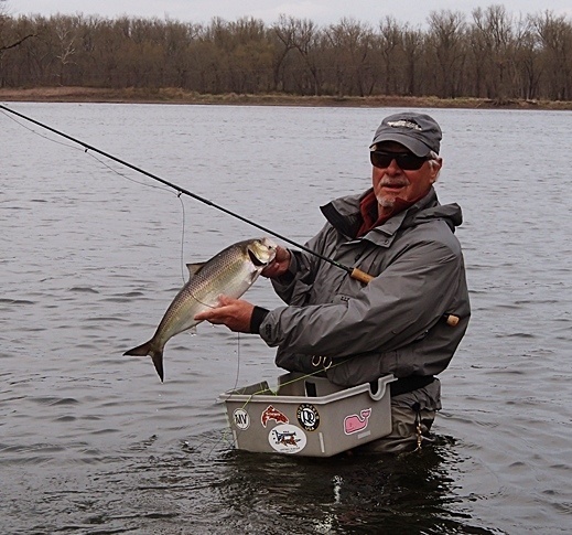My friend Capt Charlie with a better shad.