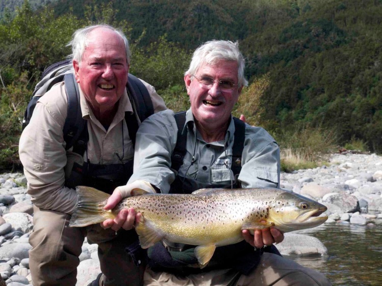 Geoff and Andy fishing for thirty years together