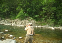 A client/friend gave me the rod and told me to fish this pool.... he wanted to rest. I had a very nice surprise in a river in northen Italy I thank him for letting me fish and for taking these picture