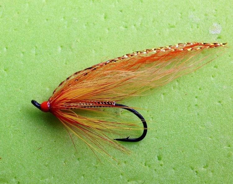 Gold and silver wire woven salmon fly,also great steel head design