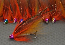 TEMPLE DOG Tube Fly  : Future Fly Gliter GOLD 2,5 cm Artic Fox: Brown and Olive Golden - Foxy-Tails  Head : Raimbow cone head