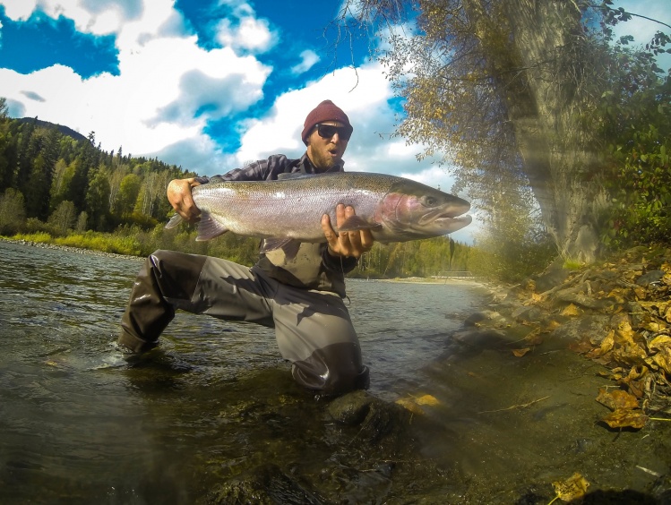 My favorite fish of the trip. i was fishing a new piece of water in a very unorthadox way. i wasnt sure it was going to produce but i kept running through the run and WHAMO! this thing hit hard and fast and wouldn't stop! i was stressing and had to move s