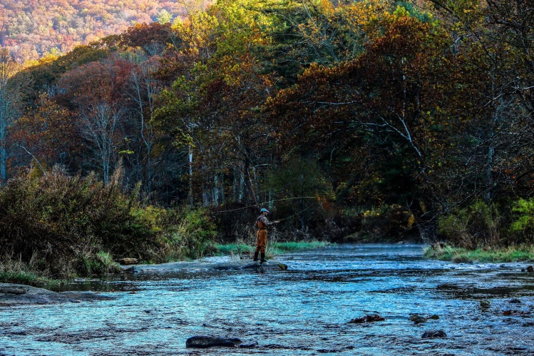 Fishing with a good buddy in Avery County, NC.