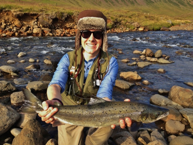 Me (Elias Petur) with a 5pound Atlantic Salmon caught in Búðardalsá river in Iceland.