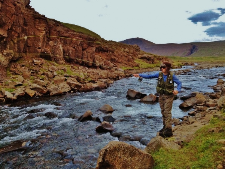 Casting a hitch tube into one of the most beautiful rivers I have fished, river Búðardalsá. 