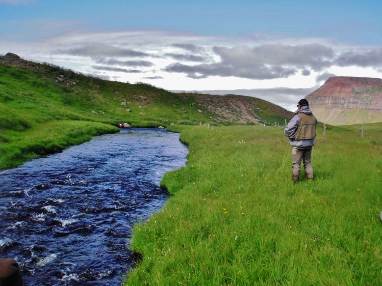 Here my father, Thorarinn, is fishing in our own secret little Atlantic salmon river in Iceland.