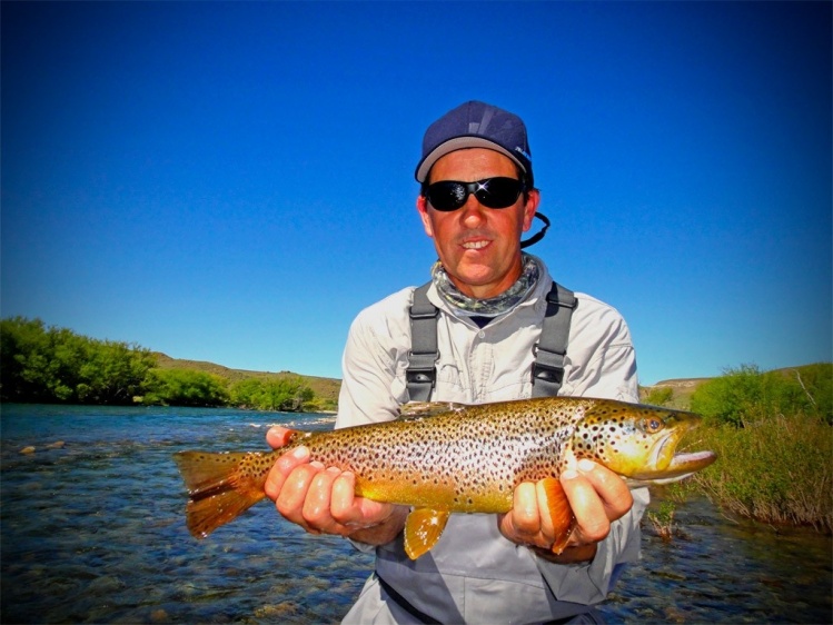 A nicely sized brown trout on these mythical pristine waters - Patagonia Argentina - 2013/14 season.
Trucha Marrón de buen tamaño en estas míticas aguas cristalinas - Patagonia Argentina - Temporada 2013/14.