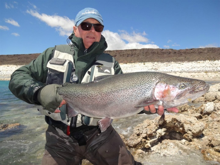 Trucha arcoiris Macho del lago Strobel.