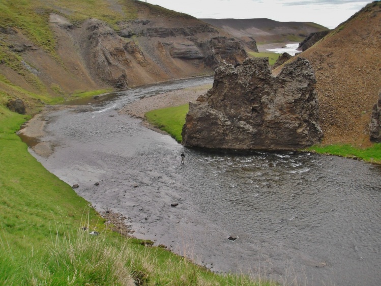 The lower part of Laxá in Refasveit. Northern Iceland.