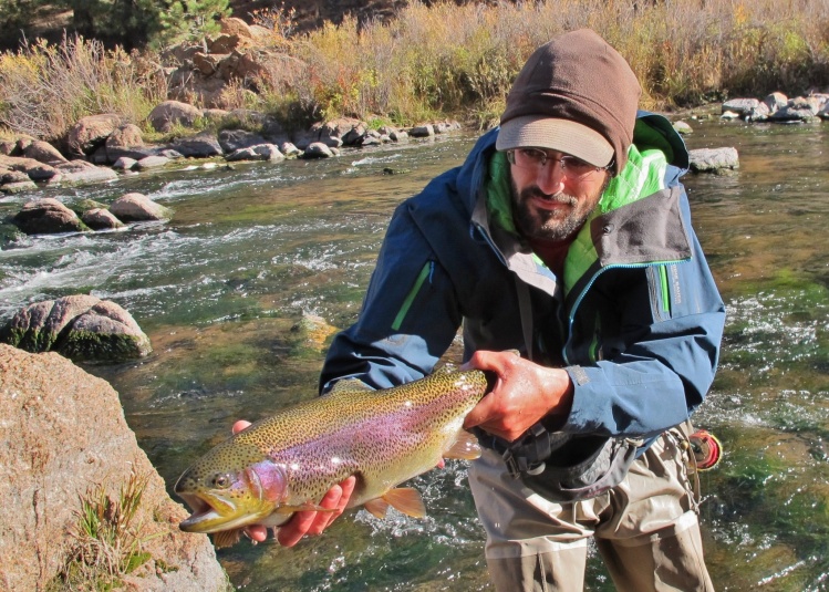 The South Platte River can produce some wonderfully pastel rainbows. A sz. 20 olive BZ Emerger fooled this one.