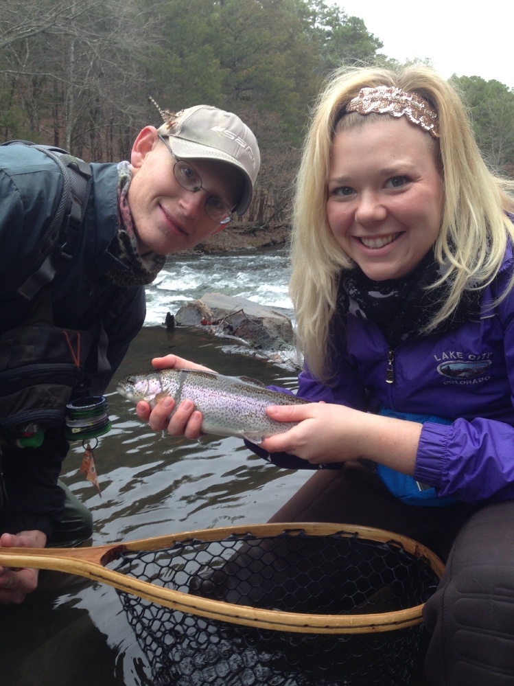 My wife with a pretty little rainbow!