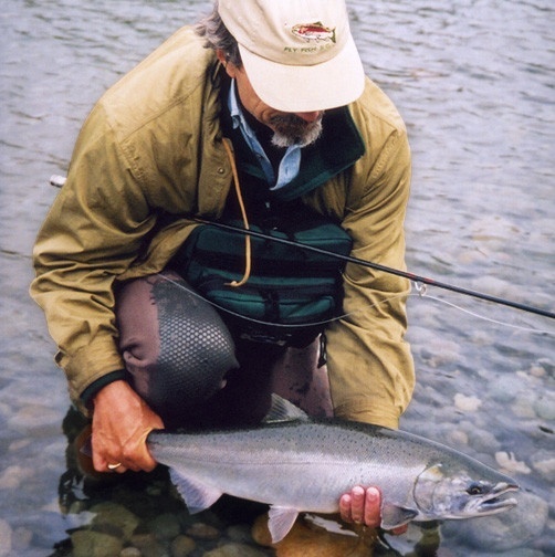 One of many ocean-fresh coho that were enticed to a Rolled Muddler fished sub-surface