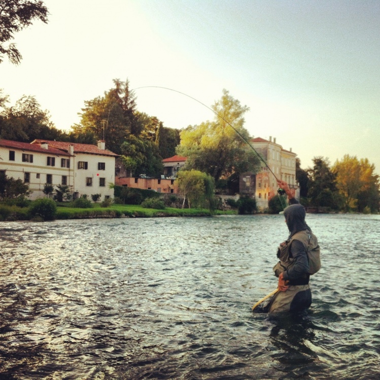Fishing in Bassano del Grappa, Vicenza, Italy