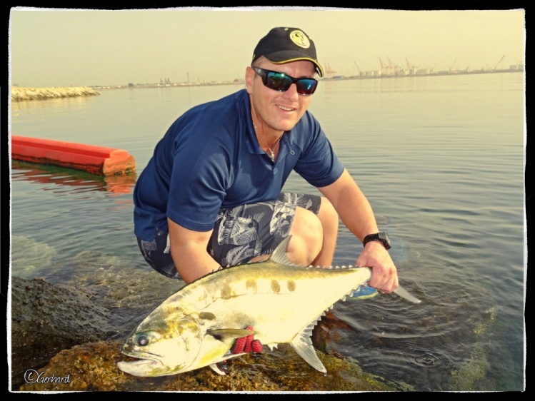 Arabian Gulf Queenfish from the rocks in Saudi Arabia