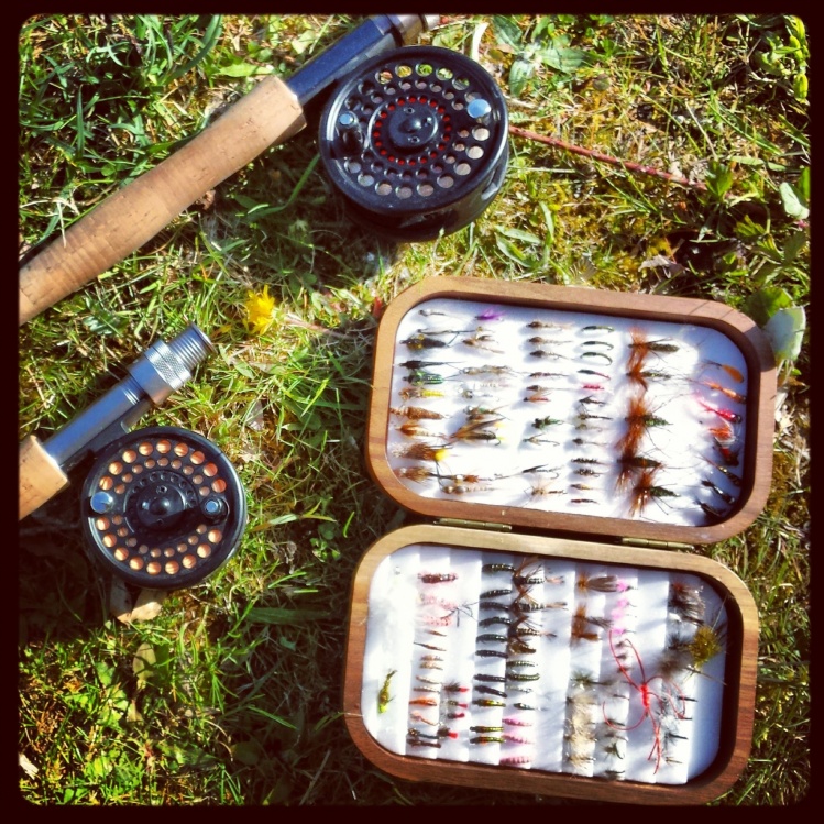 Greys rods ( 7` #3 &amp; 8` #4) Greys reels, flybox for Chalkstream fishing.