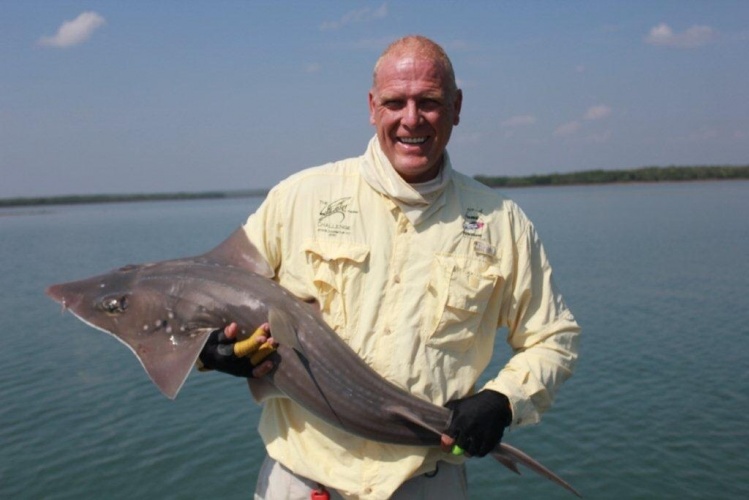 Shovel Nose Shark 120cm. A by-catch when dregding a rock bar for reef species
Great 20 minute tussle on 10kilo leader. Several times into backing. Loved it 