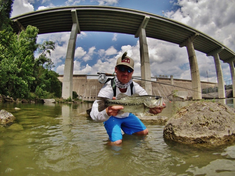 Caught a nice large mouth bass at Mansfield dam, stripping streamers through deep holes