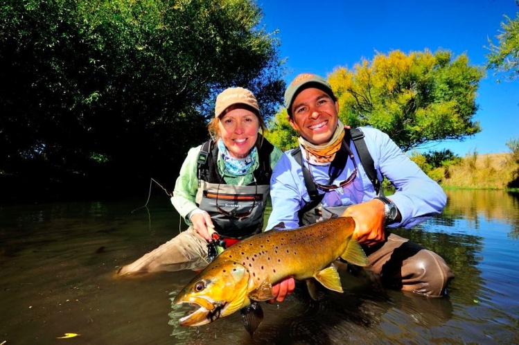 Andres Hermosilla and Cathy with a great brown trout.