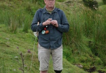 fishing on a very hot day on Dartmoor Devon uk....