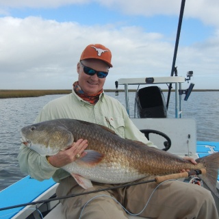 34 lb Red Fish caught on 9wt.