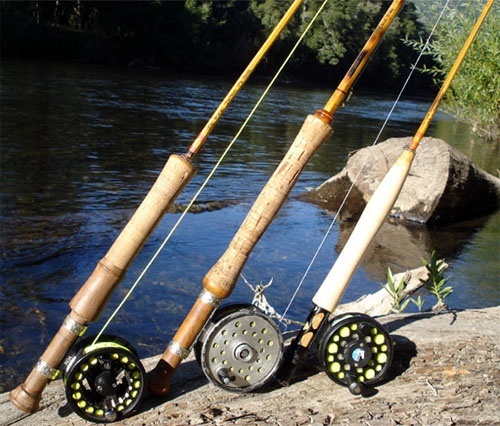 #3 #5 # 2 Del Prado Bamboo Fly Rods . Rio Trancura Chile 