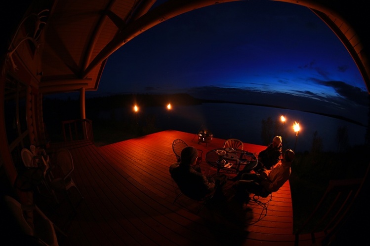 When it does finally get dark, the evening views can be spectacular from the Intricate Bay Lodge front deck.