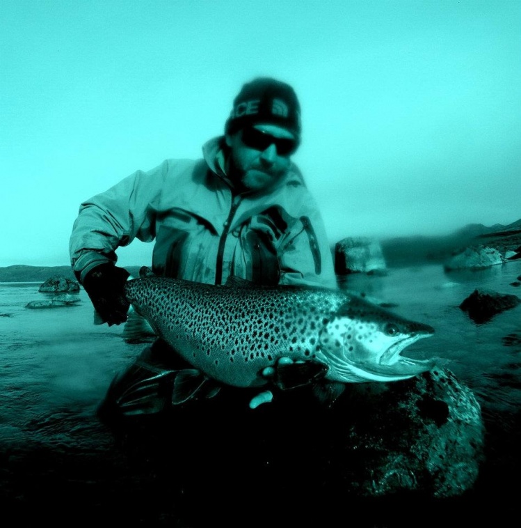 Trucha marrón de la boca del río Limay pescada por Rodrigo Amadeo con una Martin Minnow Perch...
