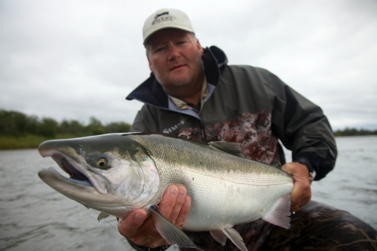 Darcey with a really nice Coho salmon taken mid August of 2014, one of over 30 that day for him!