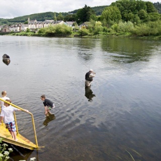 Local kids really get interested in fly fishing at my River Suir demo