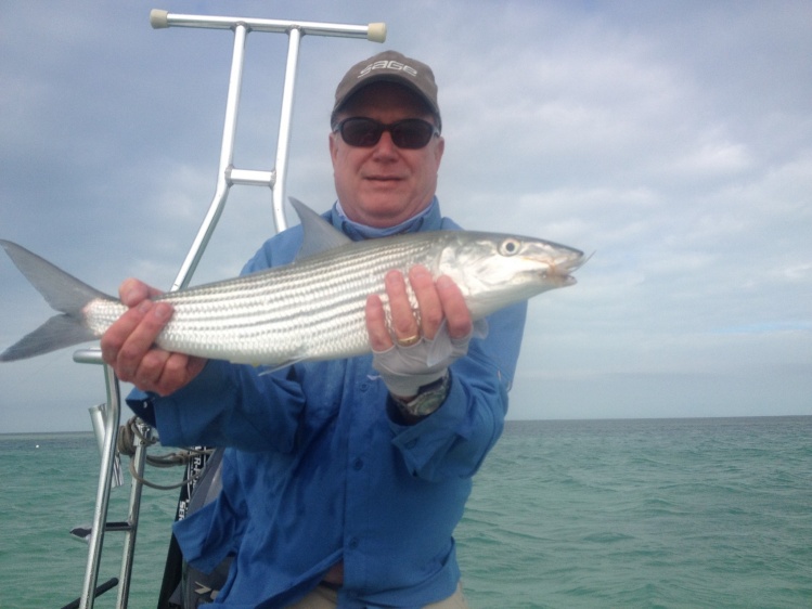 Al from Alabama caught this nice bonefish on a crab fly today,,, west of key West..