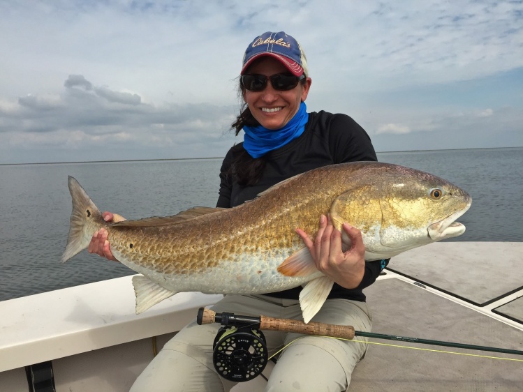 Lisa with a 26 pound redfish