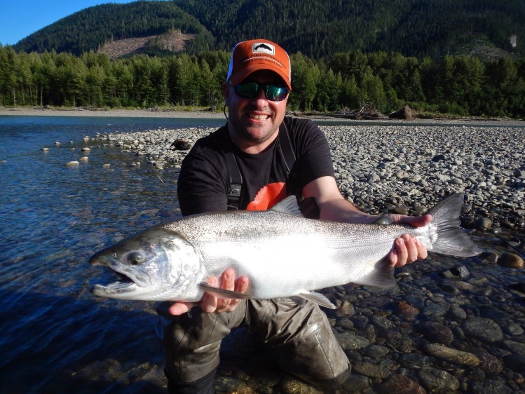 Salmón coho del pacifico, canada, rio sheena. columbia britanica!!!