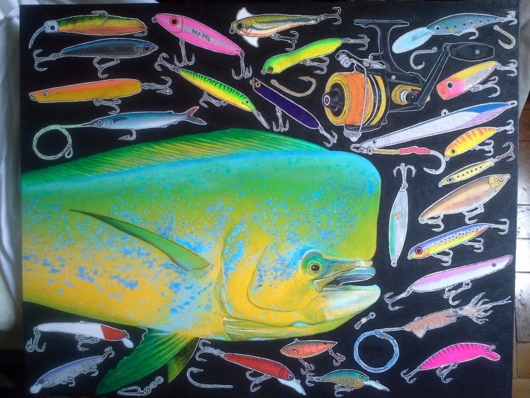 mix midia on canvas 50 x40
mahi mahi set.