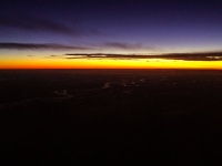 A Buenos Aires sunrise from the air.