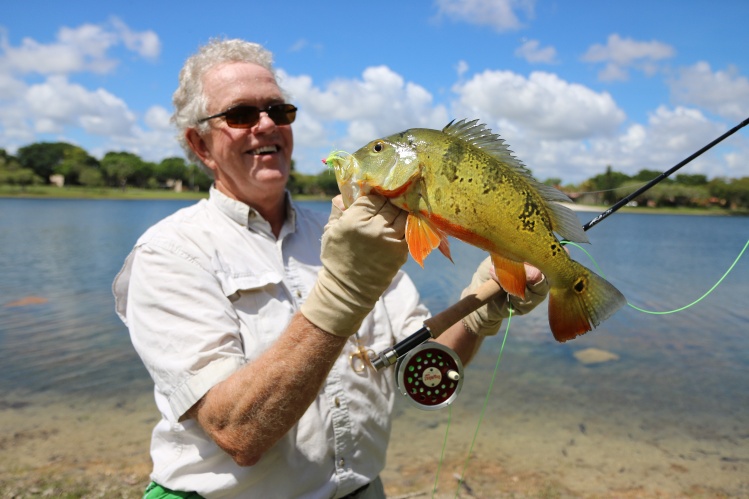 Retired FBI agent, Ken M. from Wellington, Fl on some Miami pea action on an old school 5wt.