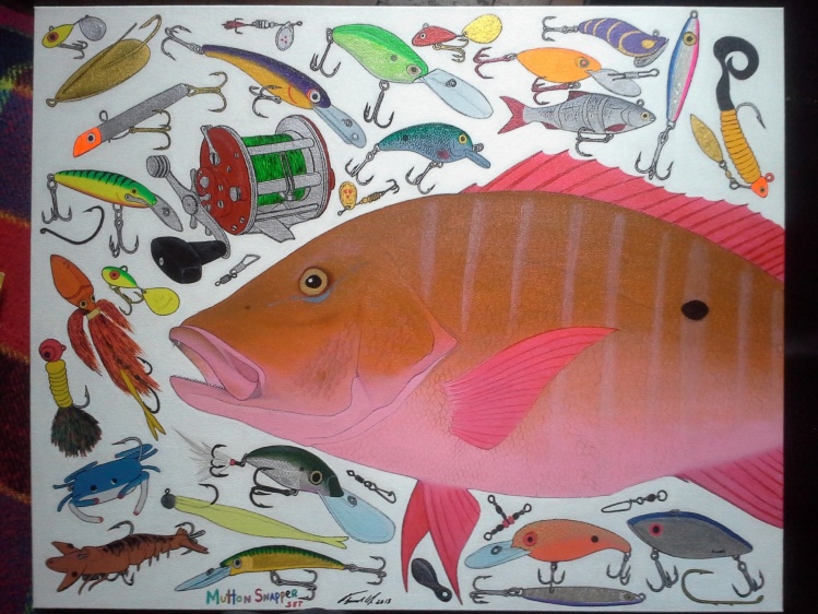 mix midia on canvas 50x40
title : Mutton Snapper Set.