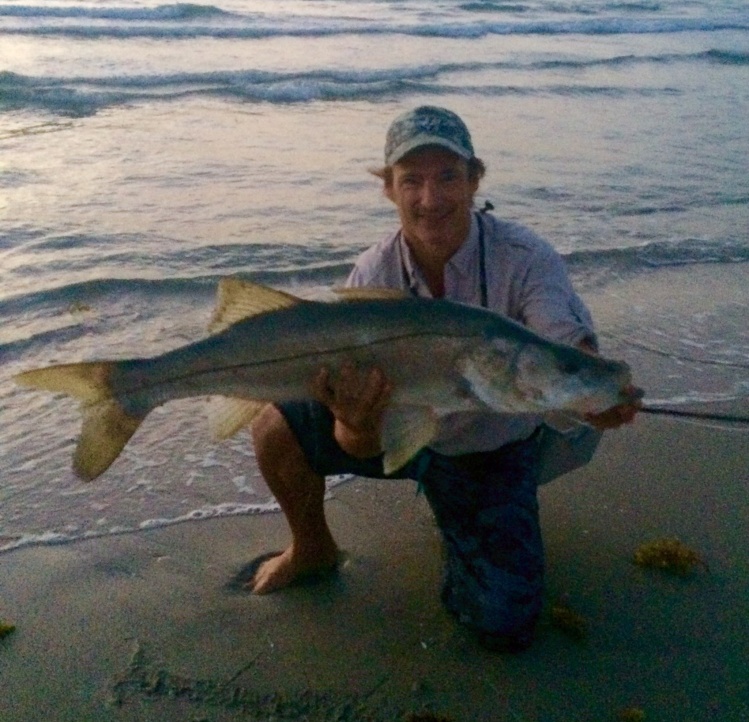 Solid snook from surf this morning.