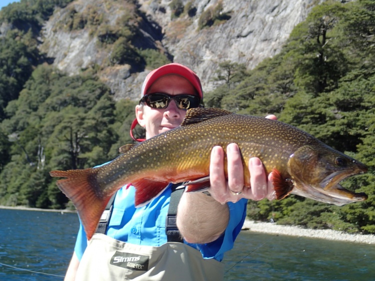 Colorful Brookie......on dries.... on an Andean lake