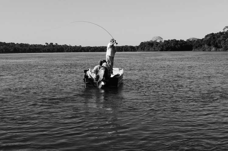 Fly fishing in Black and White