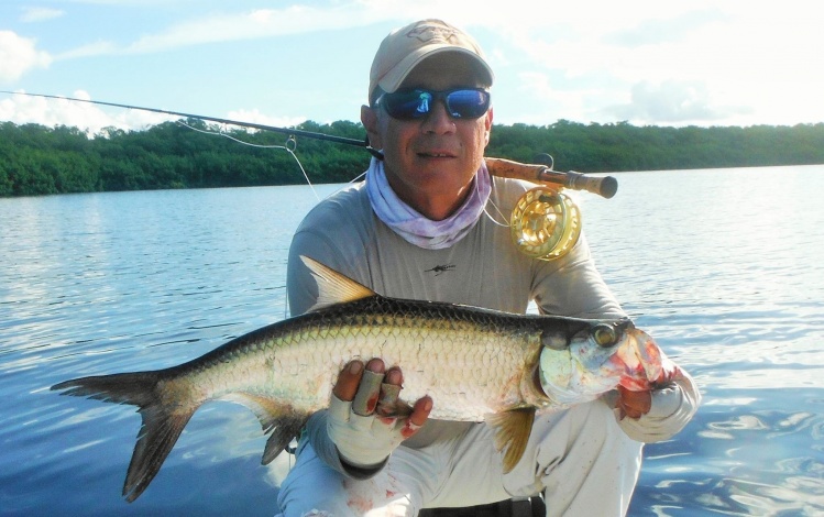 This time of year we focus on juvenile tarpon which are collected in large numbers and eager to jump a fly.