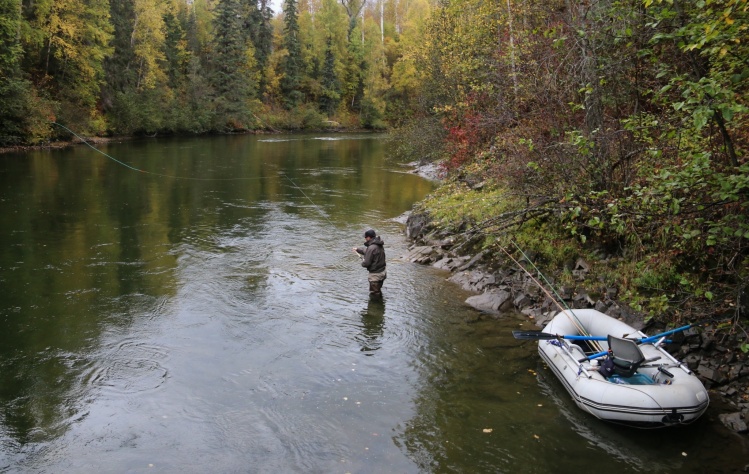 Jess casts a small canyon right before hooking up with a nice fish