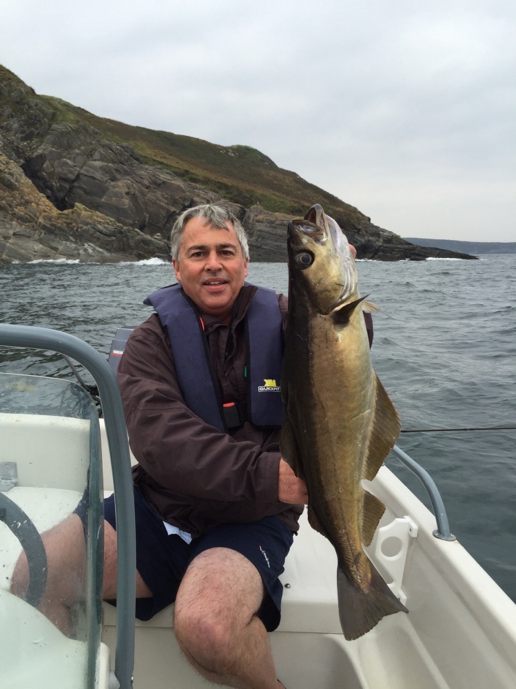 Dr Jacques Bronkhorst with a double figure pollock on the fly. Beautiful fish, what a fight ! 