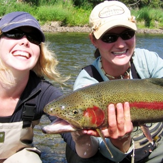 Fly fishing for rainbow trout - Copper River Lodge